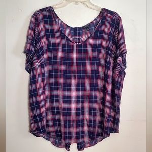 Blue and Pink Plaid Shirt *LIKE NEW*